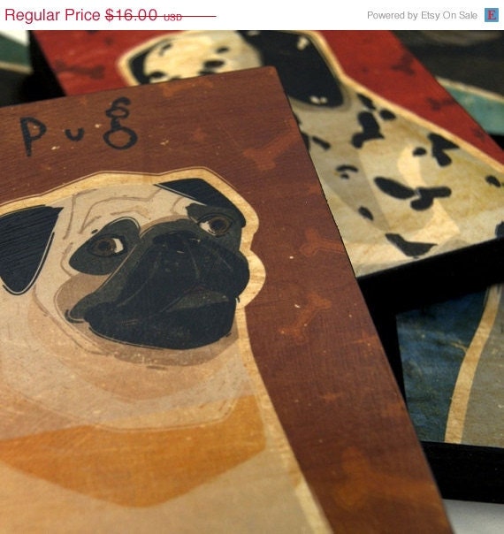 ON SALE 25% OFF Pets - Dog Series Art Block - Pick the Print - 4 in x 5 in