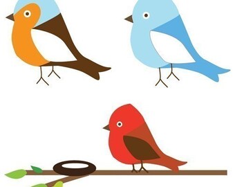Robin, Bluebird and Cardinal Vinyl Wall Decals