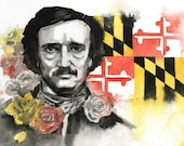 Edgar Allan Poe in MD portrait print- jumbo