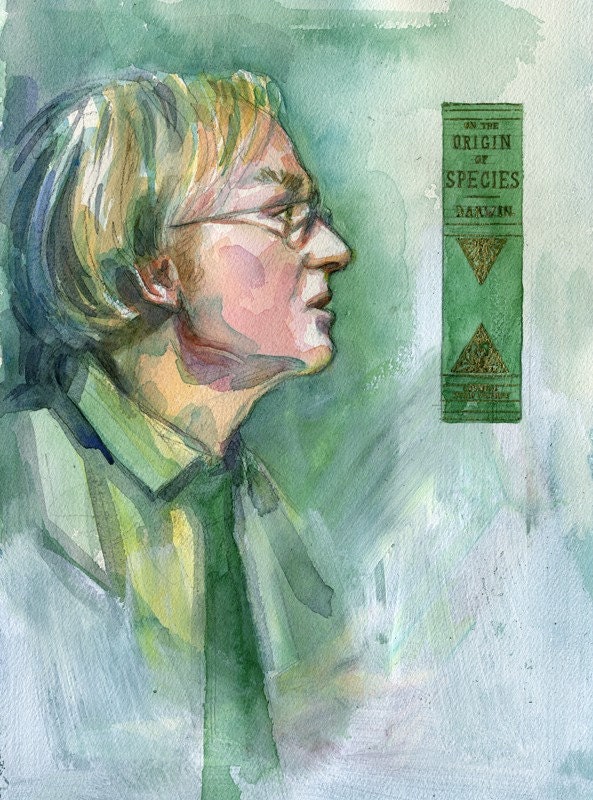 Richard Dawkins portrait print- large