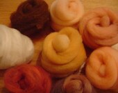 Hand-dyed Wool Roving - Skin Tones Multipack - Free Domestic Shipping