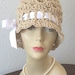 All Cotton Beige Sun Beach Vacation Hat Ribbon Cloche