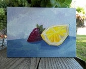 Strawberry Lemonade Slice Original Oil Painting