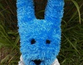 FIZZ the Huggable Handmade FUZZY Blue Glove Bunny Doll Toy Rabbit Soft ...friend of sock monkey & Walt