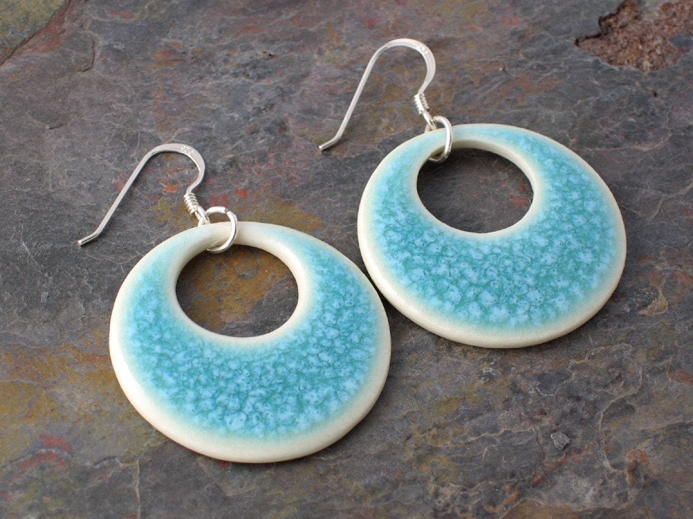 Round Aqua Earrings