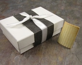 Rectangular Striped Ring in Yellow
