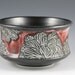 SALE-Peony Bowl in Red and Black