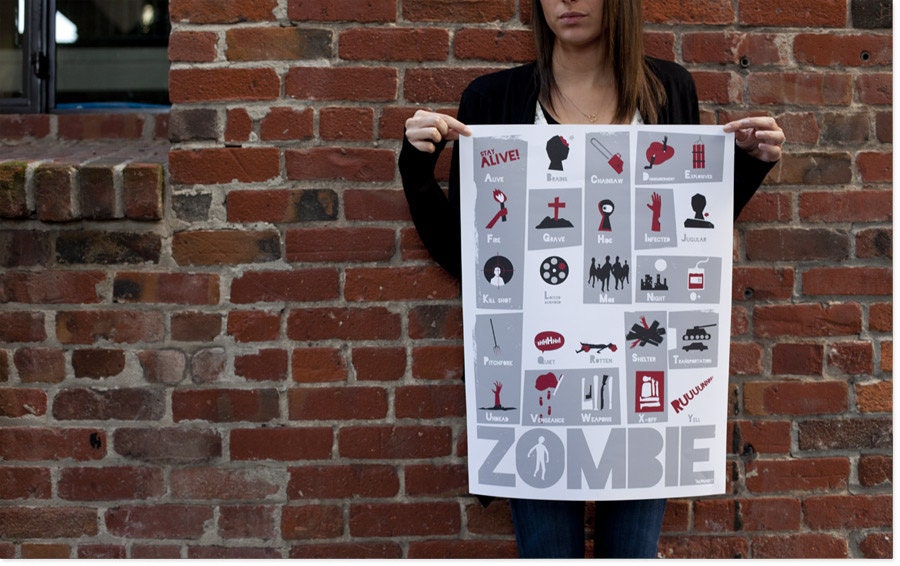 Zombie ABC Poster