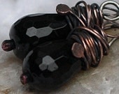 Black Faceted Teardrops