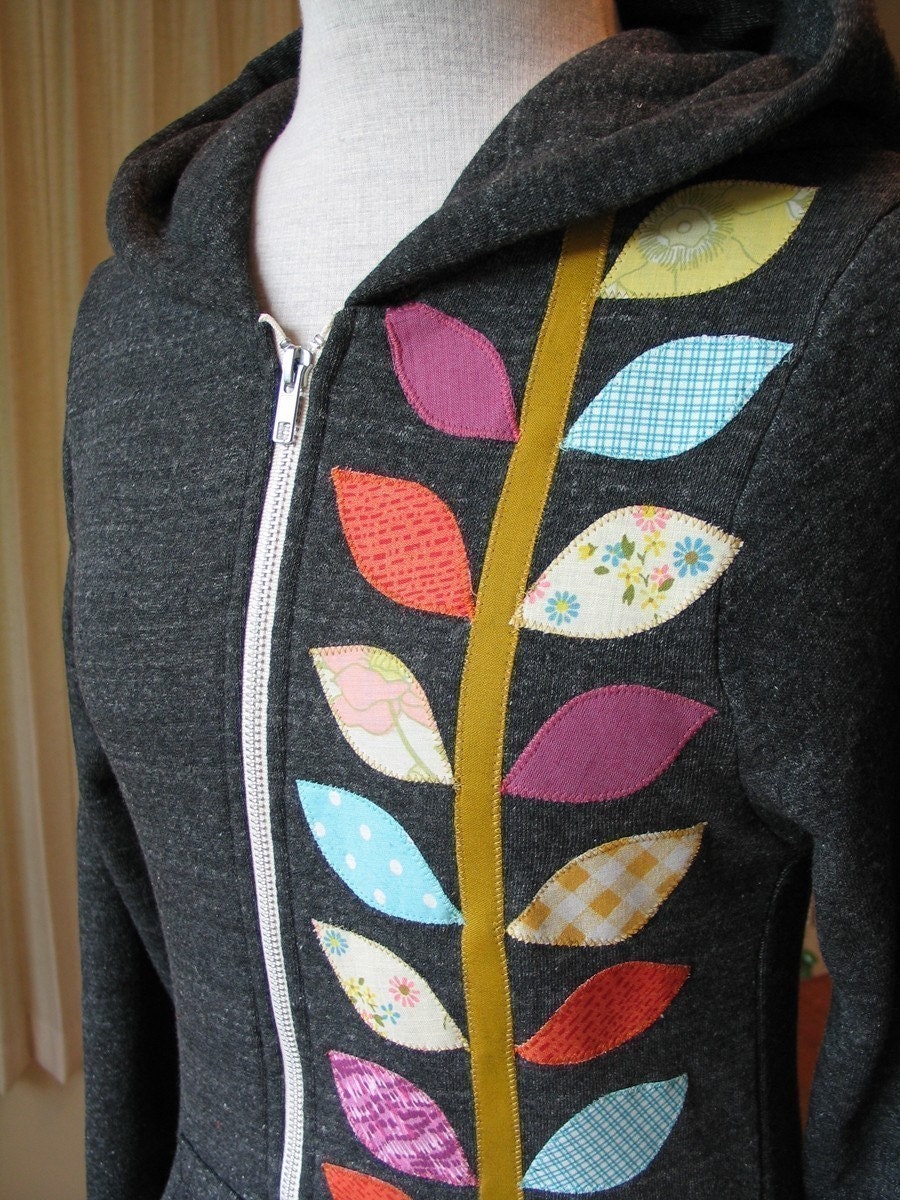 Spring Vine Hoodie, Charcoal Gray, Size MEDIUM