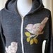 Liberty Love Bird Hoodie, Charcoal Gray, Small, Medium, Large and XLarge