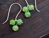 Chartreuse Earrings - Green Jade and Sterling Silver