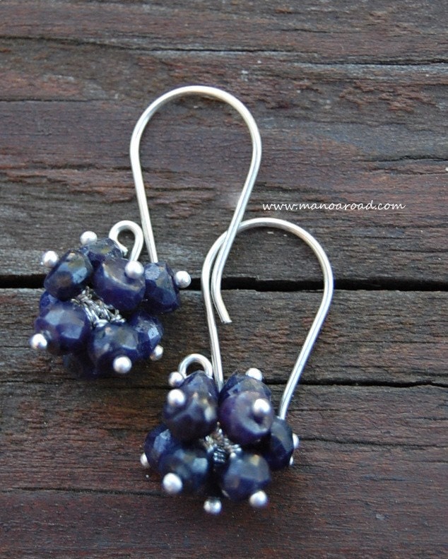 Twinkle Earrings - Sapphires and Sterling Silver