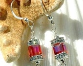 Swarovski Single Cube Earrings in Padparadscha