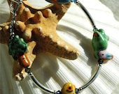 Tropical Ceramic and Silver Bracelet