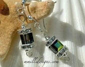Swarovski Single Cube Earrings in Vitrail