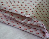 Vintage Swiss Dot Fabric in White and Red