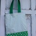 Library Gator Tote-Green Polka Dots
