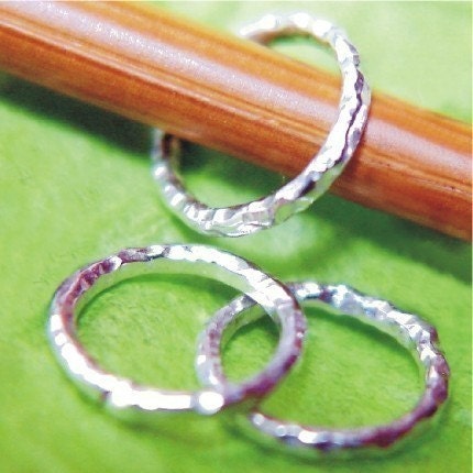 Handmade Sterling Ring Stitch Markers - Set of 3 - US10
