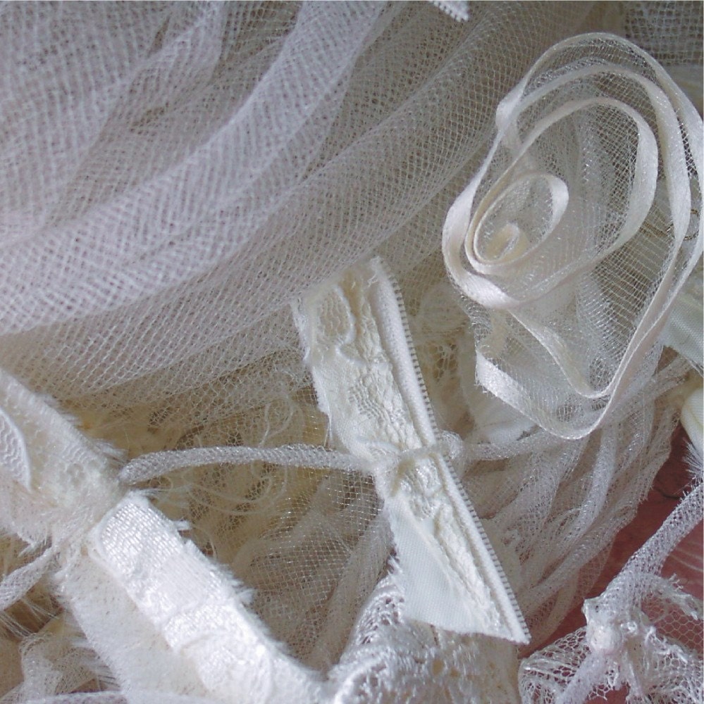 Handspun Art Yarn from my wedding dress  - 181 yds