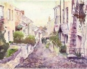 A Street in Clovelly, Devon- print
