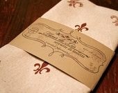 Hand Made and Hand Printed Fleur de Lis Tea Towel