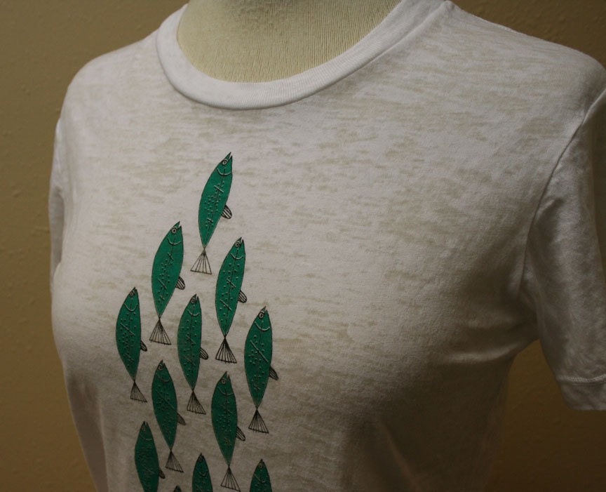 School of Fish Burnout T shirt