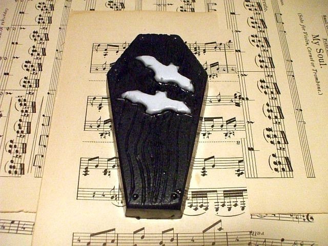 Coffin and Bats Halloween Soap