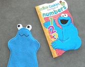 Blue Monster Hand Puppet and Book Set