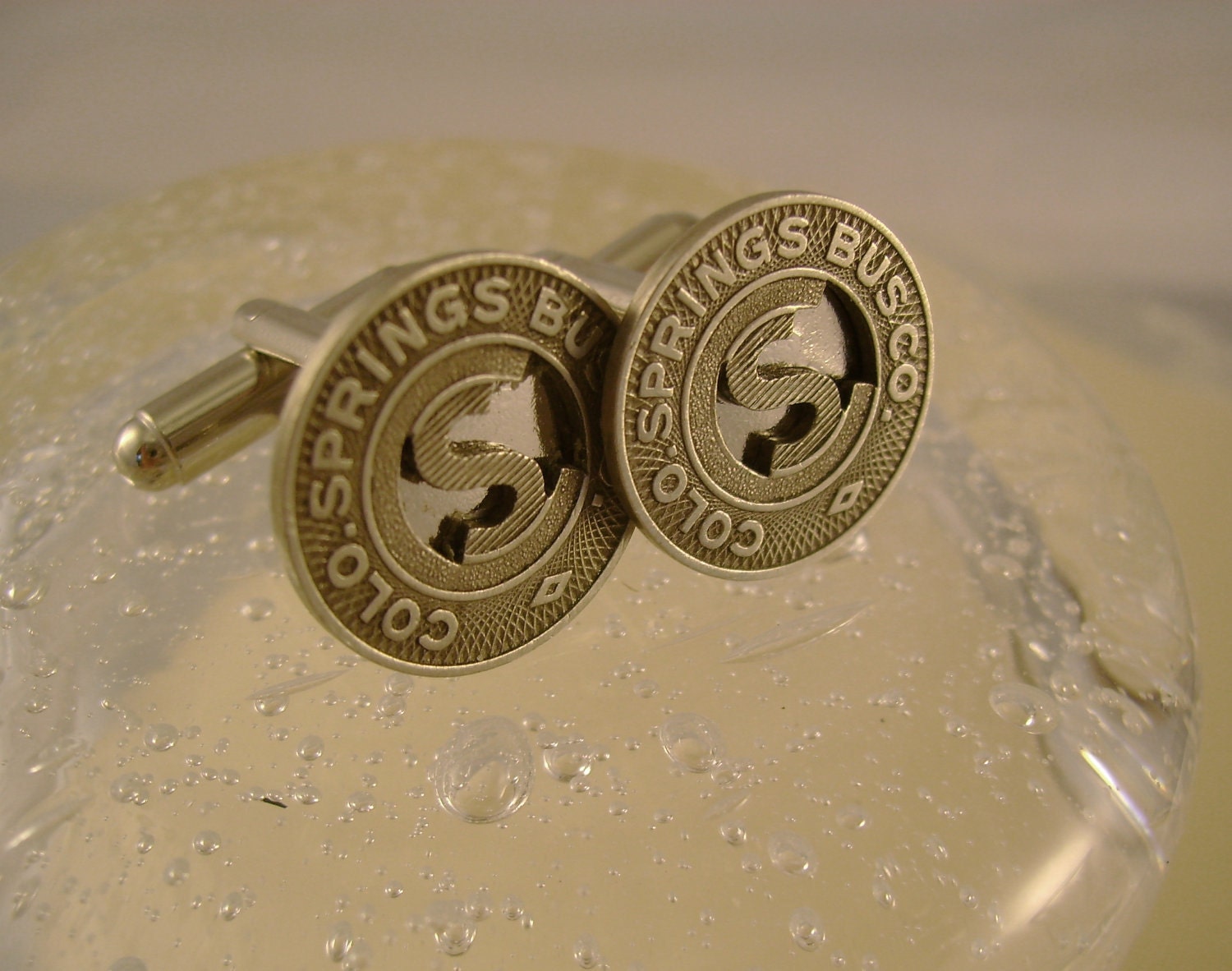 The Springs - Vintage Authentic Colorado Springs Transit Token Cufflinks, Man Gift, Wedding Gift, Groomsman Gift