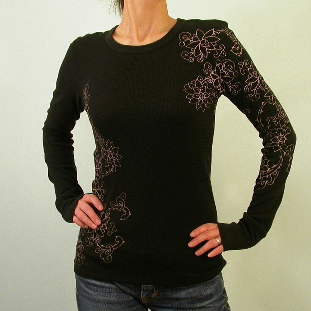 SALE tattoo Lotus sleeve thermal shirt