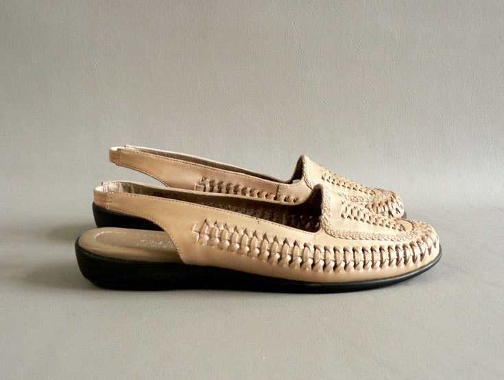 Women's Vintage Woven Huarache Leather Sandals Size 7M - Etsplace