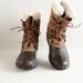 Brown Lace- Up Duck Boots, Size 8
