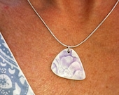 Pansy Patterned Porcelain Guitar Pick Pendants