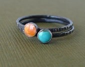 Orange Spiny Oyster and Turquoise Stacking Set