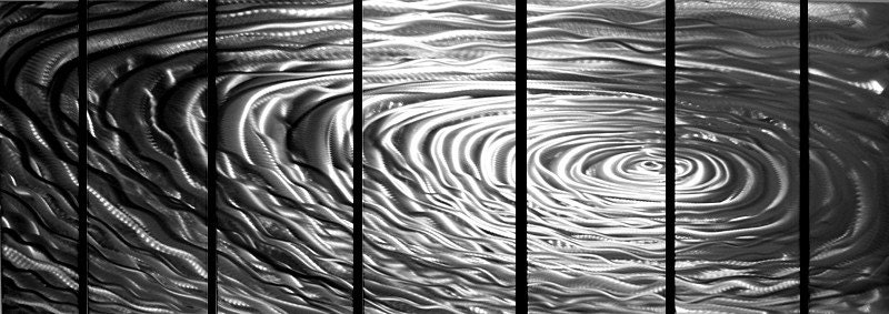 Silver Modern Original Metal Abstract Ripple Effect Wall Art Sculpture / by Jon Allen