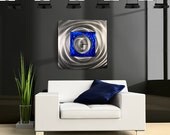 Hand Crafted Modern Metal Abstract Wall Clock Sculpture / Elemental Art  By Jon Allen