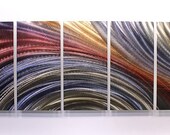 Contemporary Metal Painted Abstract Wall Art Hanging Blue Cosmic Significance / by Jon Allen
