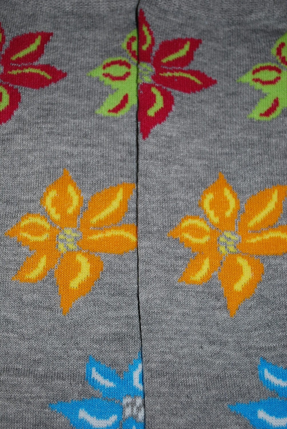 Baby Leg Warmers and Toddler Leg Warmers - free shipping - gray with tropical flowers