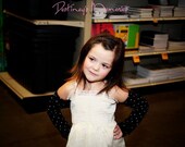 Knotty Legs -- Leg Warmers for baby or toddler -- black with white dots -- FREE SHIPPING ON ALL LEG WARMERS