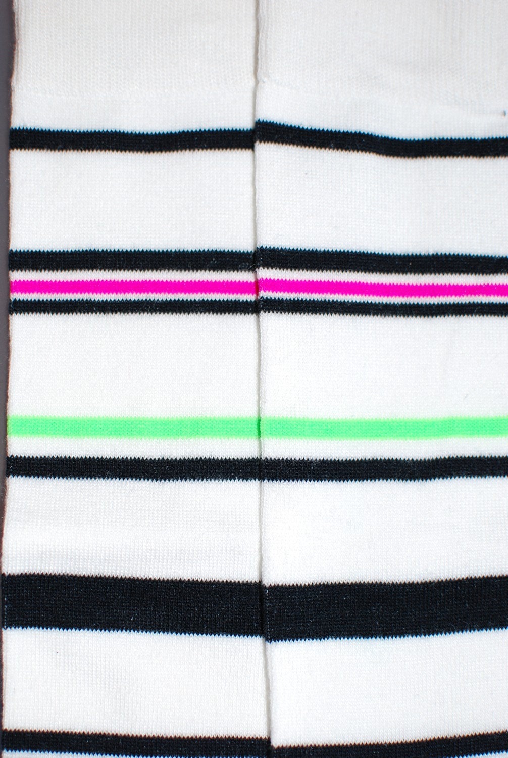 White with Black Green Hot Pink Stripes - Baby Leg Warmers and Toddler Leg Warmers