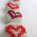 Red Hearts - Hand Embroidered Buttons