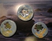 3 large designer ceramic sea turtle buttons by the muddy muse