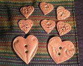 8 beautiful heart designer ceramic buttons sampler sale  by the muddy muse