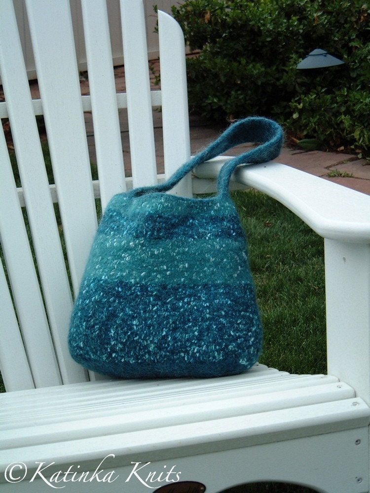 Striped, Felted Tote Knitting Pattern PDF