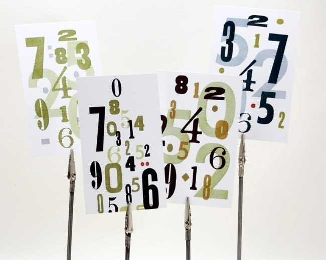Typography Postcard Set, set of 4, Ready to Ship