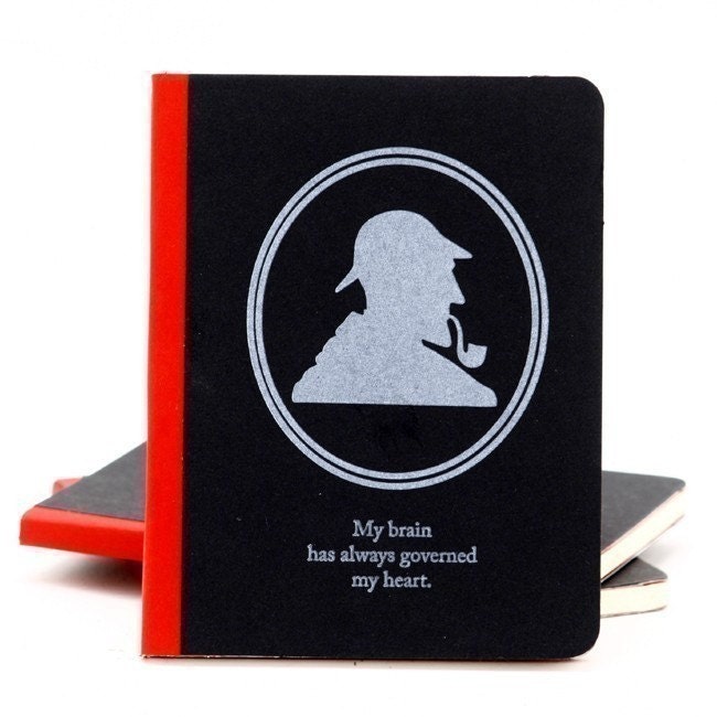 Sherlock Holmes Blank Notebook (My brain and heart). Ready to Ship