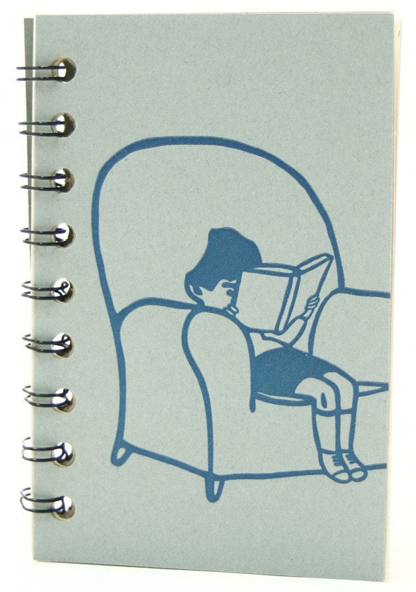Reading Diary, Organizer or Journal, comfy chair cover: Keep track of your reading list, Ready to Ship