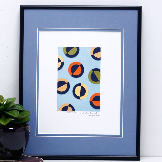 Letterpress Paper Collage Art  Print, The Rest is Noise  (no 5), 8x10