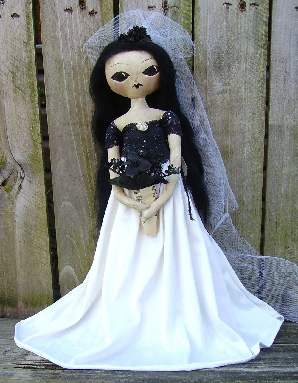 Corpse Bride Doll Primitive Folk Art Goth
